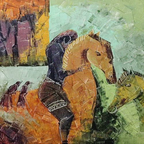 The Wild horses Acrylic with knife on canvas