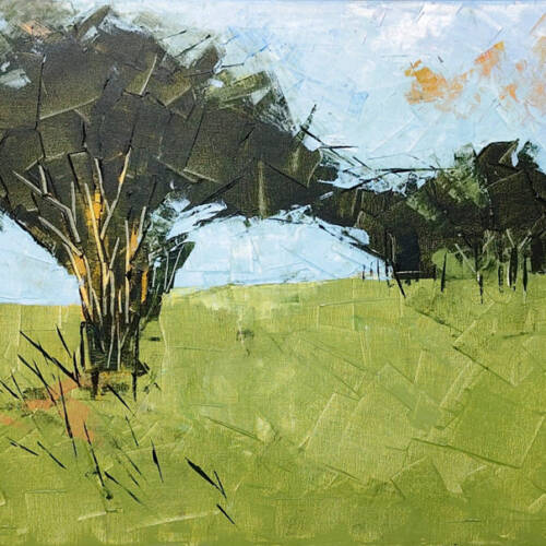 Landscape, acrylic with knife on canvas